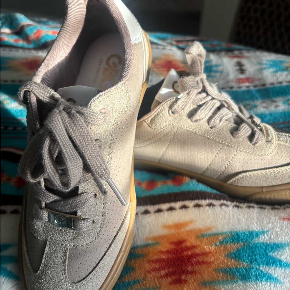 G by Guess Beige and White Women's Sneakers - Picture 2 of 3